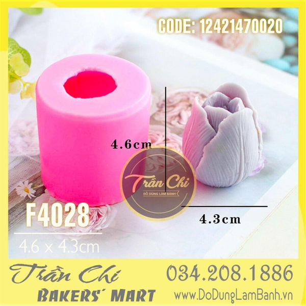Khuôn silicone Hoa TULIP - Size LỚN (5.5x5.5cm) (F4028)