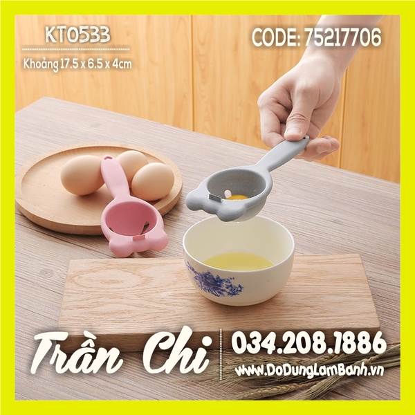 TLG88 - Dụng cụ tách lòng trứng GẤU SẮC MÀU PASTEL nhựa lúa mạch (24/6)