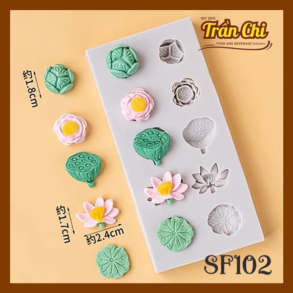 Khuôn silicone Chủ Đề Hoa SEN nhí đủ loại 10c NEW (SF102)