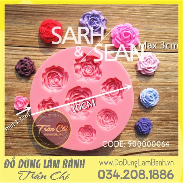 Khuôn silicone Hồng đủ loại size 8c NHỎ