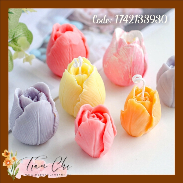 SF3136 - Khuôn silicone Hoa TULIP - Size NHỎ (5.2x4.7cm) (1/11)