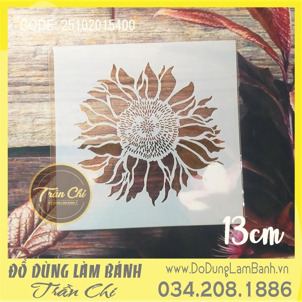 Tấm rắc Stencil HOA HƯỚNG DƯƠNG - 13cm