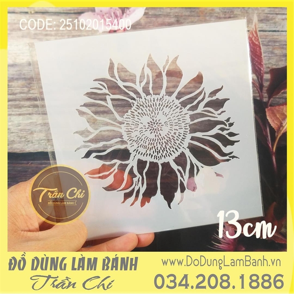 Tấm rắc Stencil HOA HƯỚNG DƯƠNG - 13cm