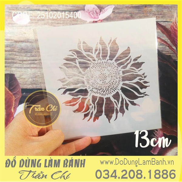 Tấm rắc Stencil HOA HƯỚNG DƯƠNG - 13cm
