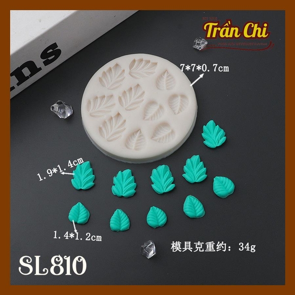 Khuôn silicone Chiếc lá 2 loại 10c nhí NEW (loại dày) (SL810)
