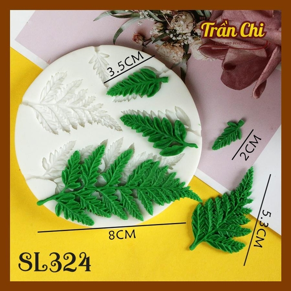 Khuôn silicone Chiếc Lá Dương Xỉ 5 size (SL324)
