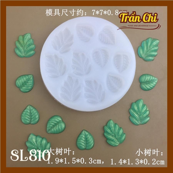 Khuôn silicone Chiếc lá 2 loại 10c nhí NEW (loại dày) (SL810)
