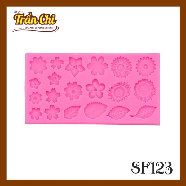 Khuôn silicone HOA, LÁ đủ loại 20c chữ nhật (SF123)