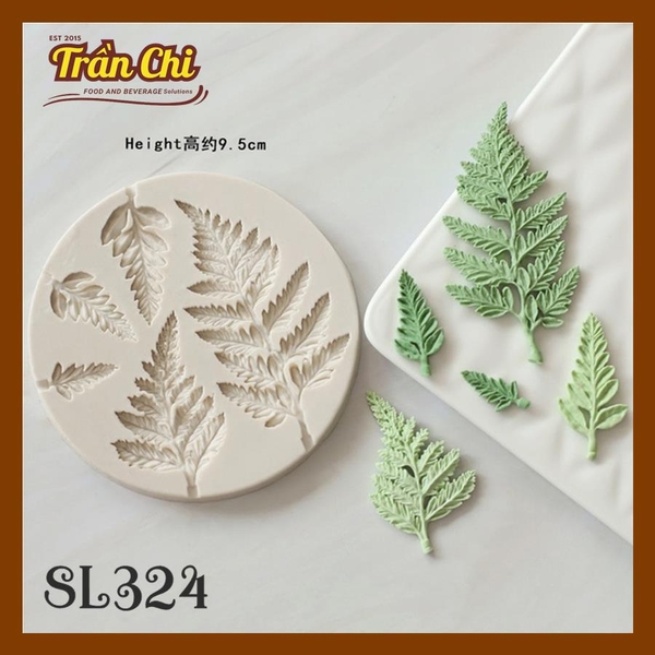 Khuôn silicone Chiếc Lá Dương Xỉ 5 size (SL324)