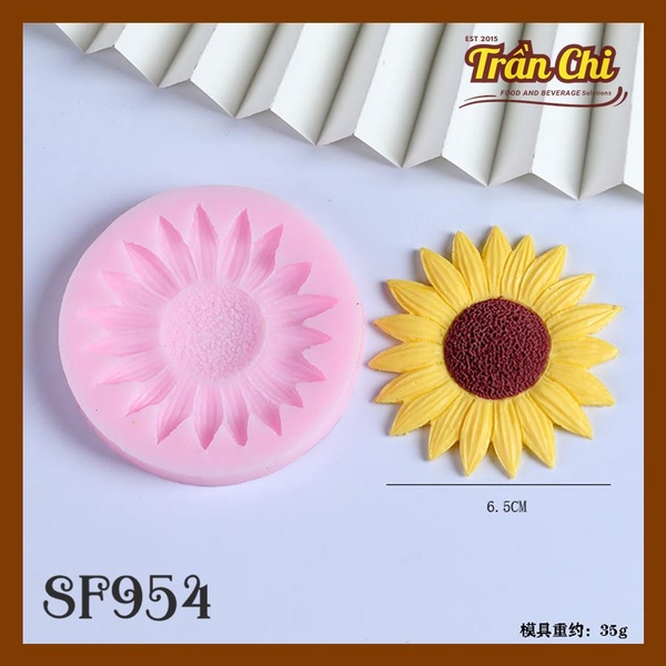 Khuôn silicone hoa Hướng Dương cánh nhọn 6.5cm (SF954)