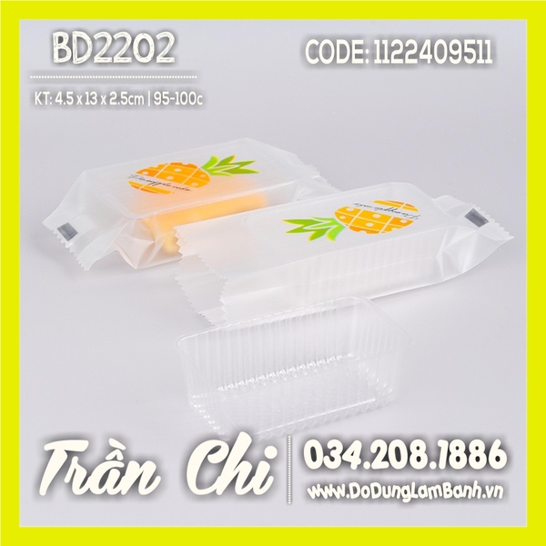 BD2202 - Túi ép BÁNH DỨA nền TRONG mix 4 mẫu Trái Dứa  - Xấp 95-100c (1/10)