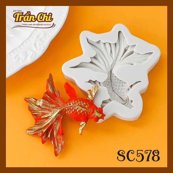 Khuôn silicone CÁ 3 đuôi xòe MẮT NHỎ (SC578)
