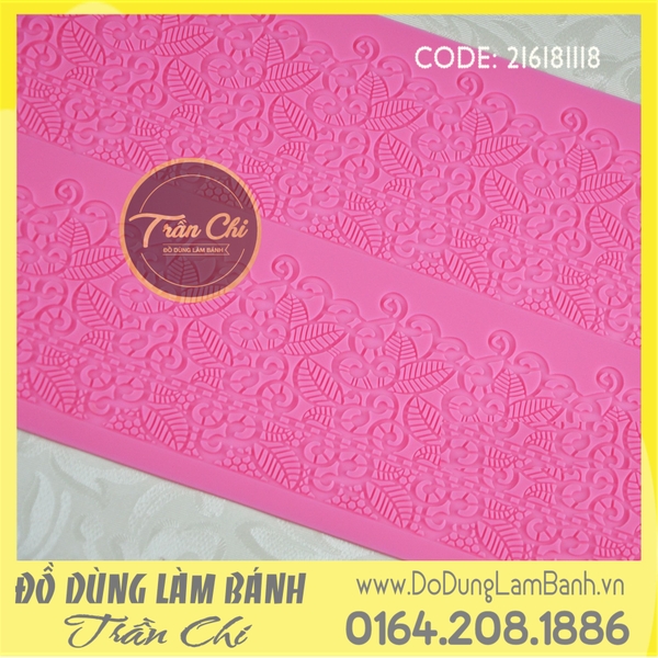 Khuôn silicone Lace REN TẤM CT400 - Dãy lá, nét móc cong (40 x 20cm)
