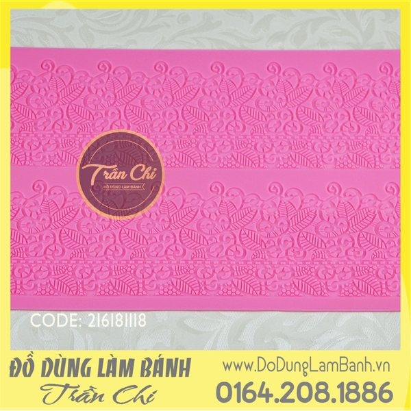 Khuôn silicone Lace REN TẤM CT400 - Dãy lá, nét móc cong (40 x 20cm)