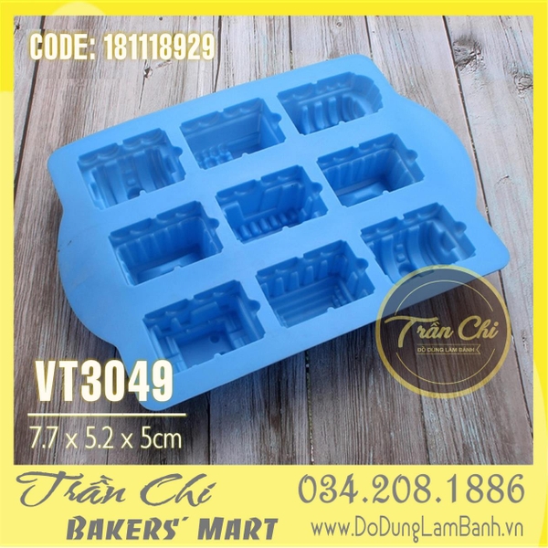 Khuôn silicone vỉ XE LỬA ĐỨNG 9c (VT3049)