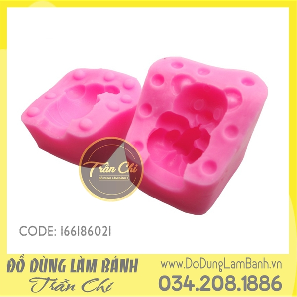 Khuôn silicone Chuột gặm phô mai 3D