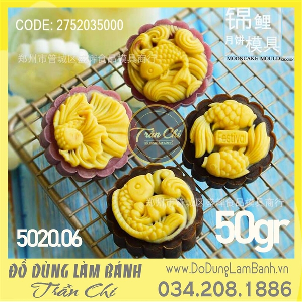 Khuôn TTLX 50gr - 04 mặt tròn CÁ (Cá, Đôi Cá FESTIVAL) (5020.06)