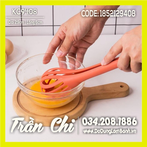 Dụng cụ đánh trứng, gắp trứng đa năng 1 MÀU 29cm (MÀU NGẪU NHIÊN) (KC9408)