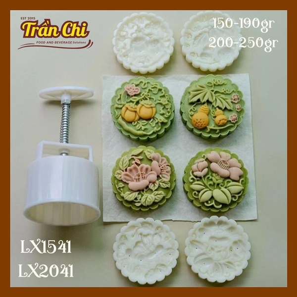 Khuôn ấn trung thu lò xo 150-190gr 04 mặt HỒ LÔ, Cành Hoa (LX1541)