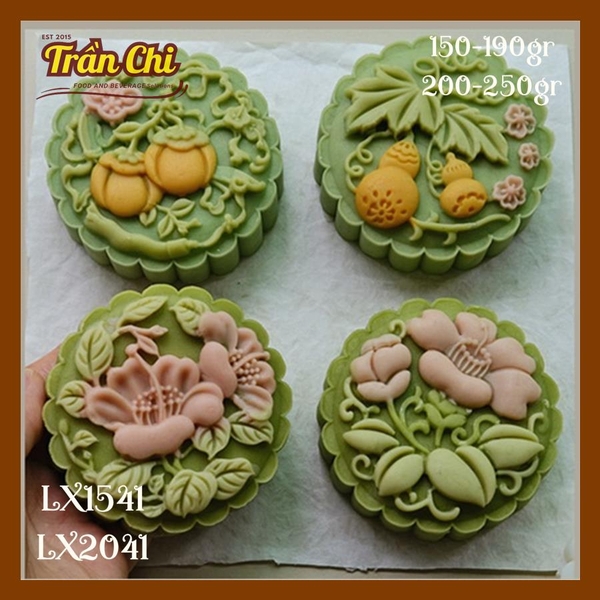 Khuôn ấn trung thu lò xo 150-190gr 04 mặt HỒ LÔ, Cành Hoa (LX1541)