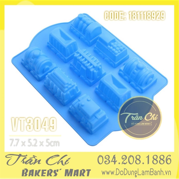 Khuôn silicone vỉ XE LỬA ĐỨNG 9c (VT3049)
