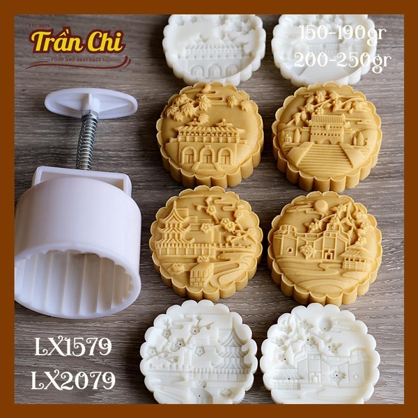 khuôn ấn trung thu lò xo 150-190gr 04 mặt CUNG ĐÌNH (LX1579)