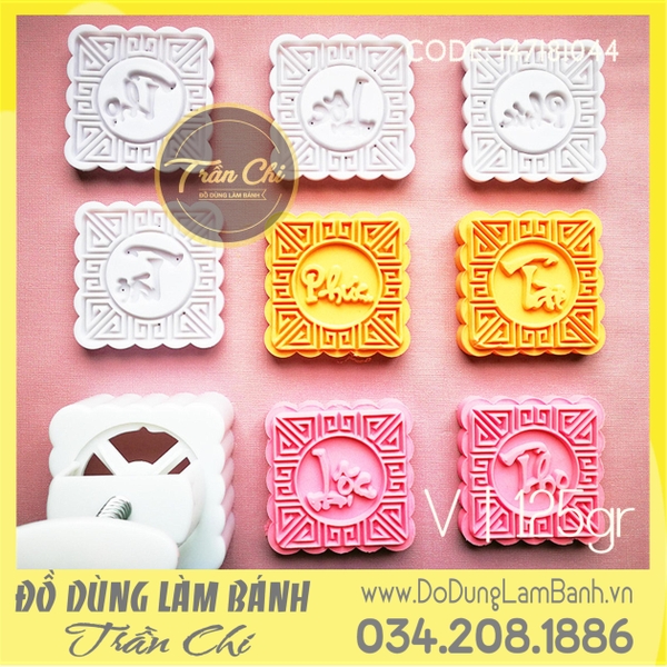 Khuôn TTLX 125gr - 04 mặt vuông (Phúc, Lộc, Thọ, Tài) (Mẫu V)