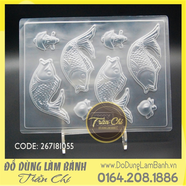 Khuôn nhựa cá, thần tài thỏi vàng và đào
