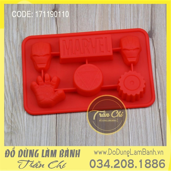 Khuôn silicone vỉ Marvel iron man