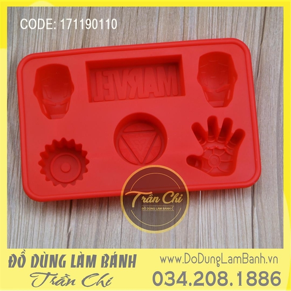 Khuôn silicone vỉ Marvel iron man