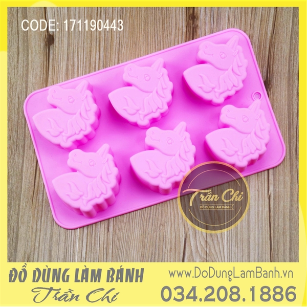 Khuôn silicone vỉ Ngựa Unicorn 6c