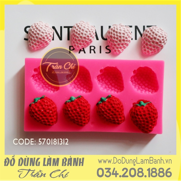 Khuôn silicone Dâu tây 8c
