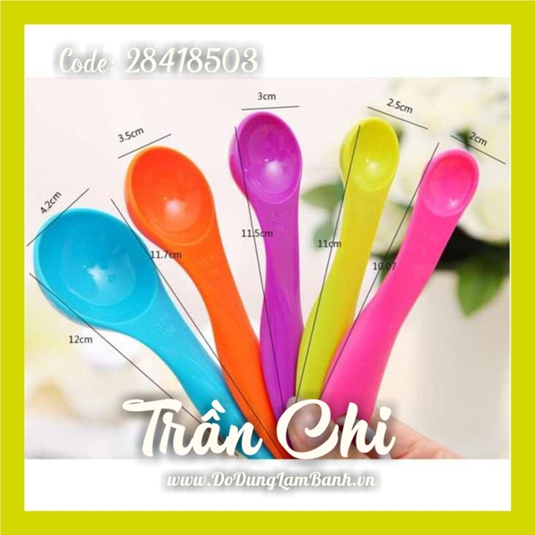 BT5078 - Bộ muỗng đong đo lường 5c NHỎ ĐỦ MÀU (KHOEN TRÒN) (5/5)