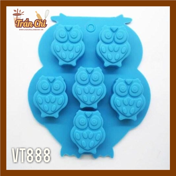VT888 - Khuôn silicone vỉ Chim CÚ MÈO 6C (27/11)