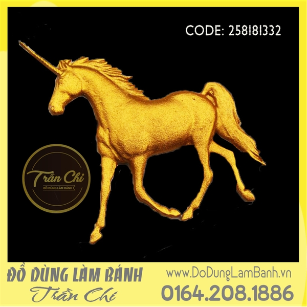 Khuôn silicone Ngựa Unicorn nhí - Xám