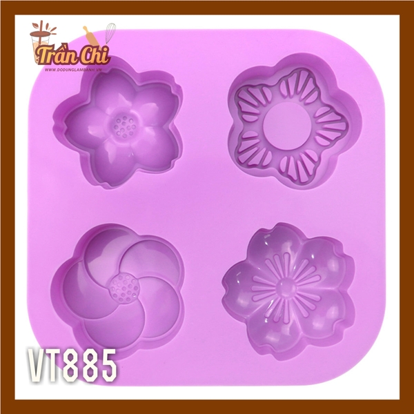 VT885 - Khuôn silicone vỉ Hoa Mai, Đào SAKURA 4c NEW (27/11)