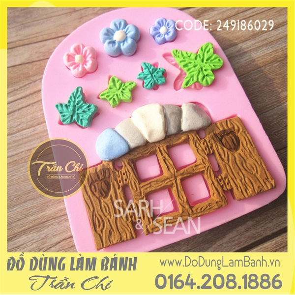 Khuôn silicone Khung cửa và hoa lá