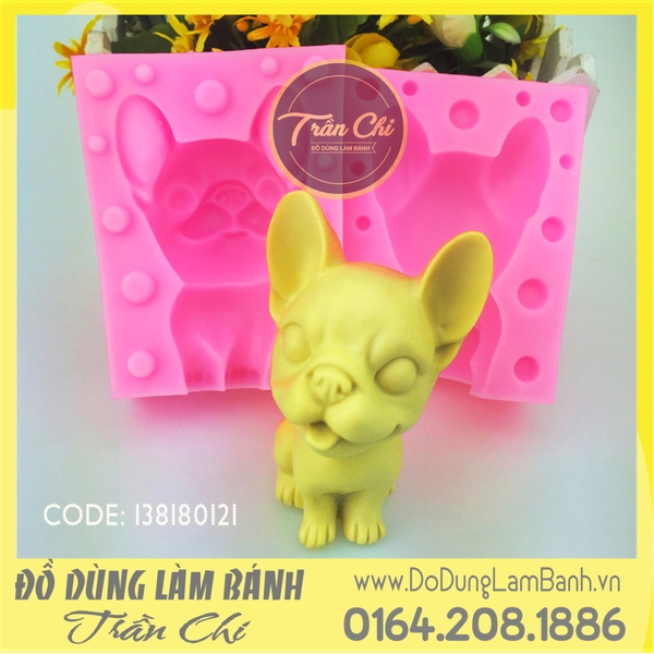 Khuôn silicone Chó Chihuahua đứng (2 mảnh) - White