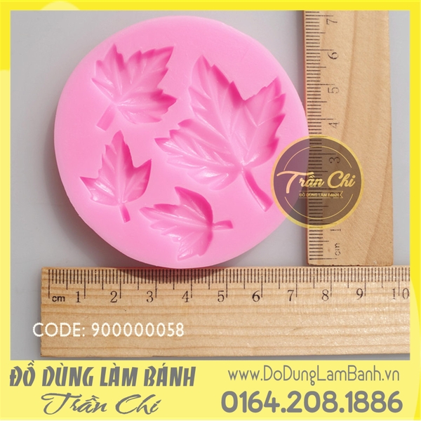 Khuôn silicone LÁ PHONG 4 size VỈ TRÒN (L0009)