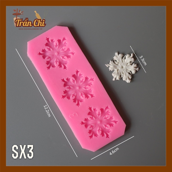 SX3 - Khuôn silicone Hoa Tuyết cánh bay 3c 3.3cm (11/11)