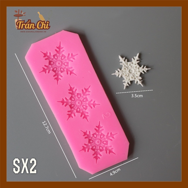 SX2 - Khuôn silicone Hoa Tuyết cánh nhọn 3c 3.5cm (11/11)