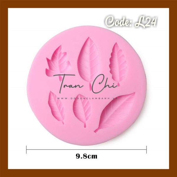 L24 - Khuôn silicone LÁ vỉ tròn 6 loại (25/3)