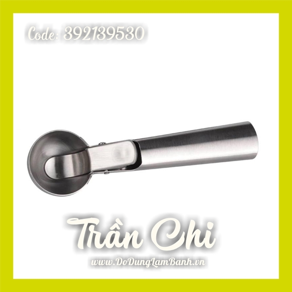 Muỗng múc KEM, trái cây INOX TRÒN - 18x4.5cm