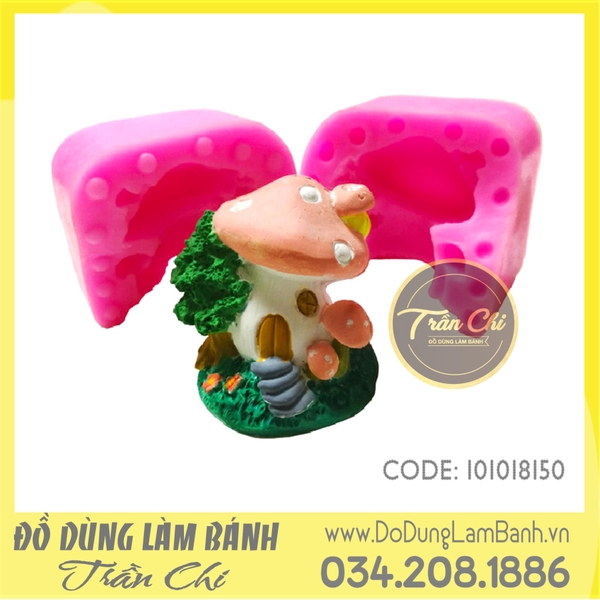 Khuôn silicone Ngôi nhà nấm và cây (2 mảnh)