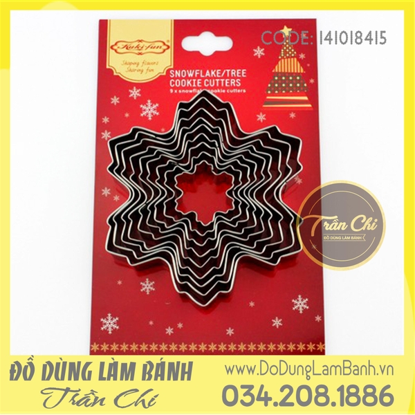 Set Cookie cutter hình hoa tuyết, cây 9c