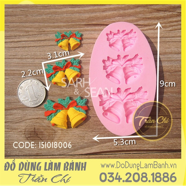SA31 - Khuôn silicone Chuông lớn, nhỏ 3 chùm (3/12)