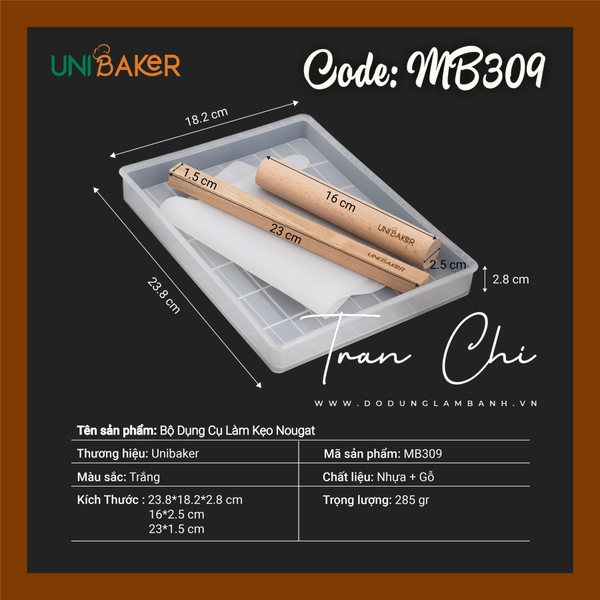MB309 - Bộ khuôn làm kẹo NOUGAT NHỰA NHỎ UNIBAKER (4/10)