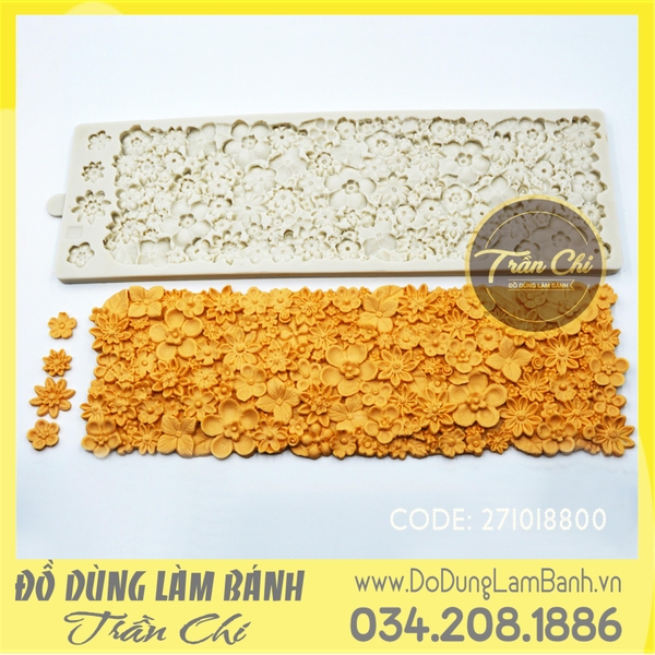 Khuôn silicone Viền thành hoa dại - Xám (BEST)