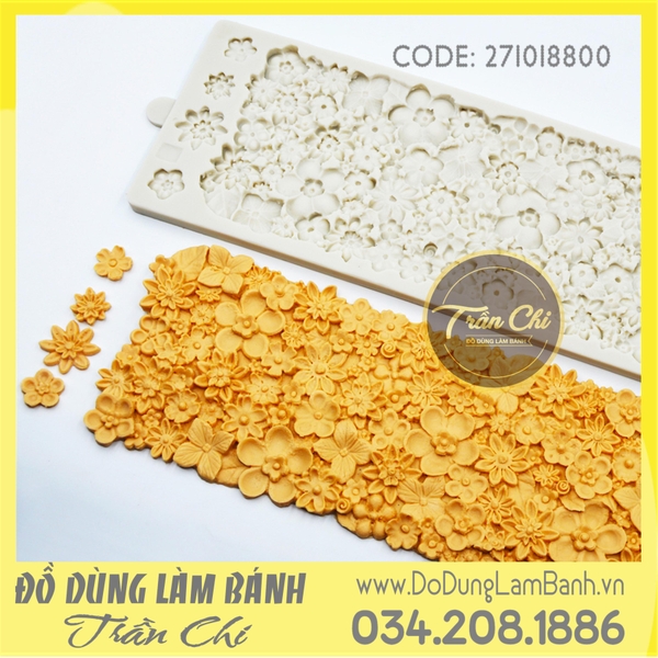Khuôn silicone Viền thành hoa dại - Xám (BEST)