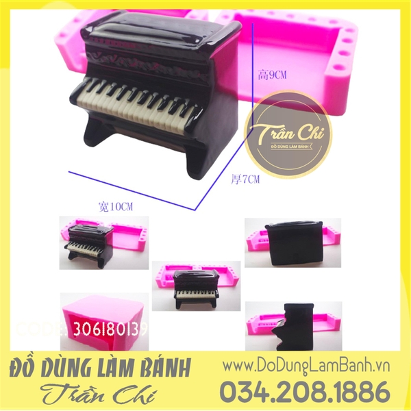 Khuôn silicone Đàn Piano (chữ nhật)